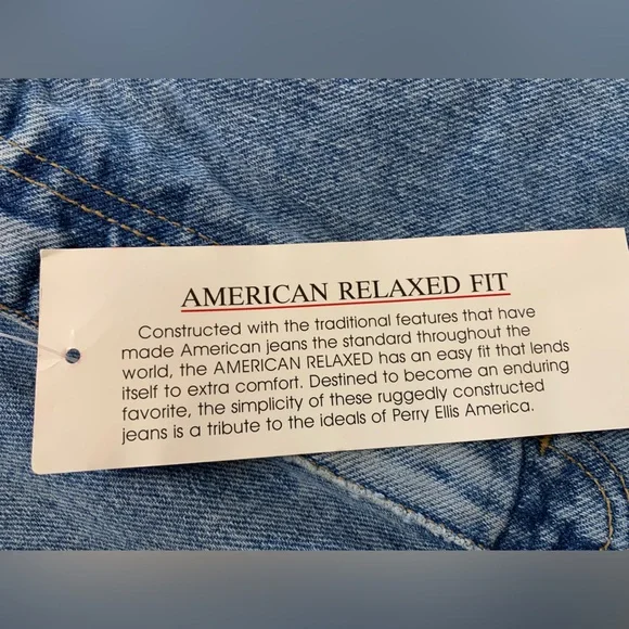 Vintage Perry Ellis America Relaxed Fit Denim Vintage, Antique Wash NWT Rare! - Picture 7 of 16